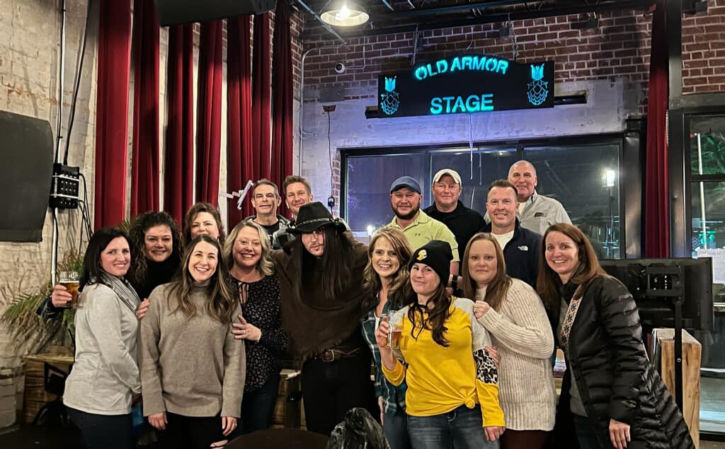 Chad Cox with fans